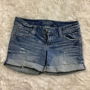 Blue denim shorts